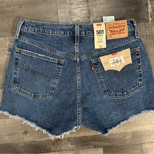 Levi's Women's Dark Blue 501 Jean Shorts